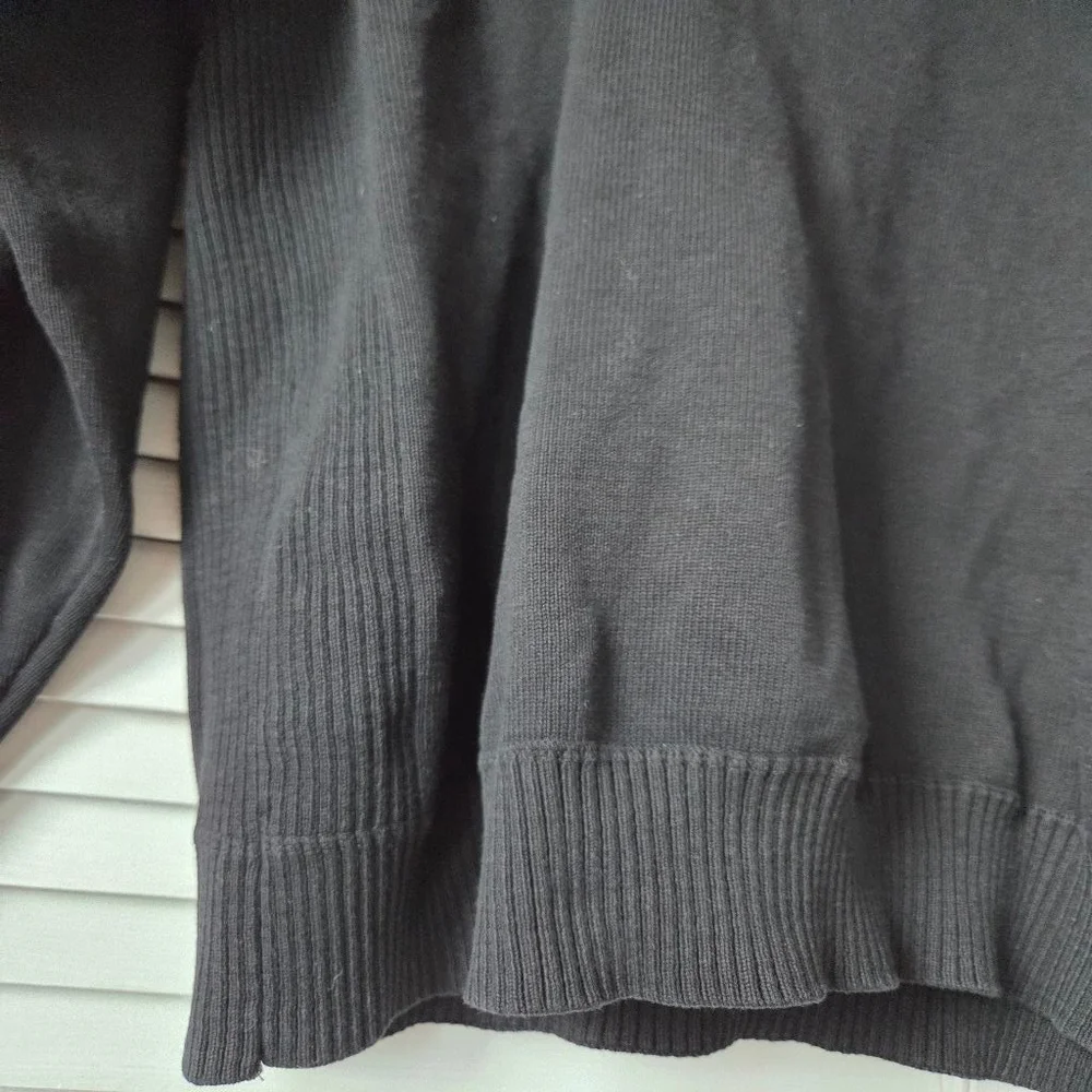 Men's Oscar de la Renta Black Zip Up Sweater L